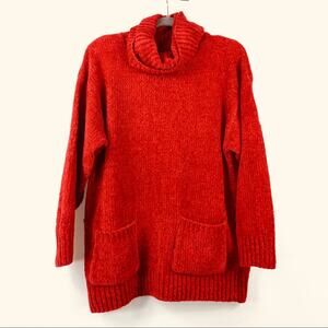 Vintage western Connection Cowl neck red sweater